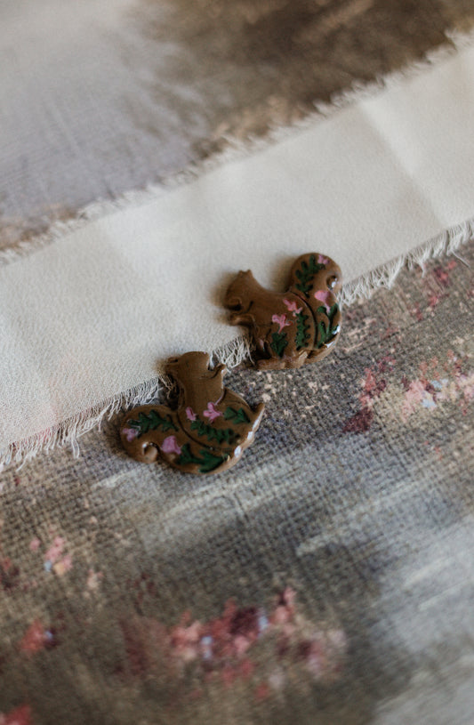 Heirloom Squirrel Studs