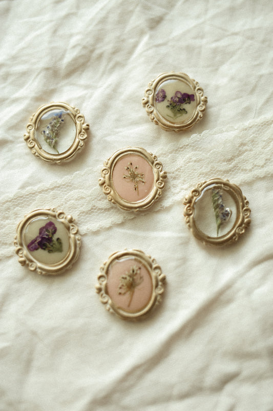 Antique pressed flower Magnets