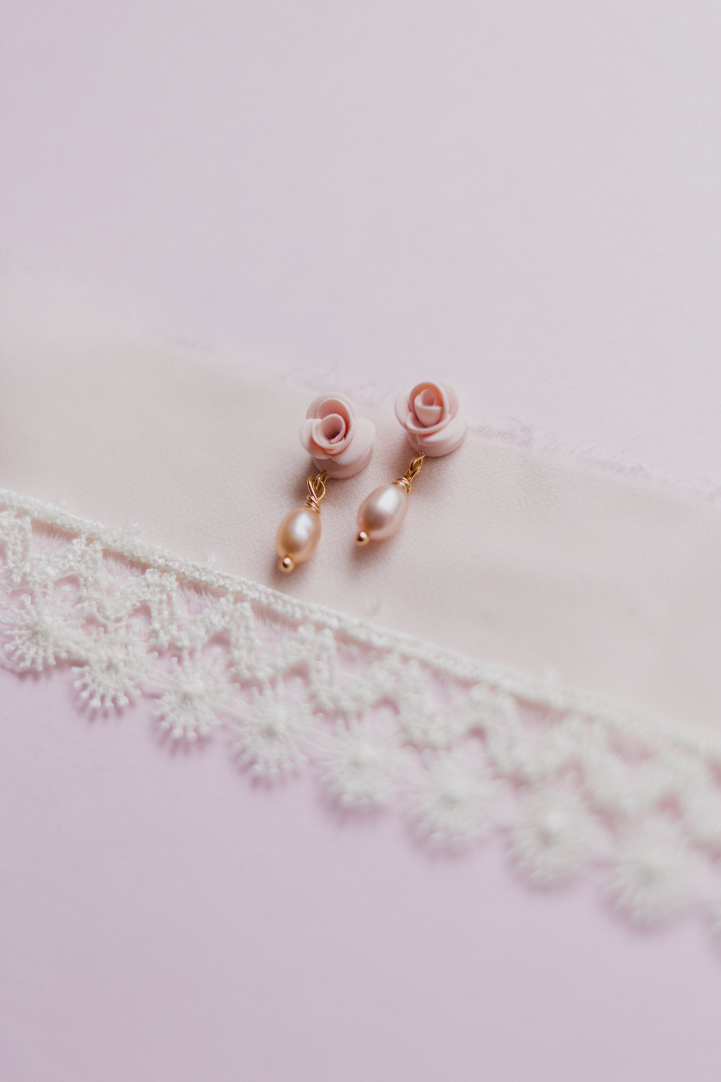 Pearl Rose Mother/Daughter Earrings