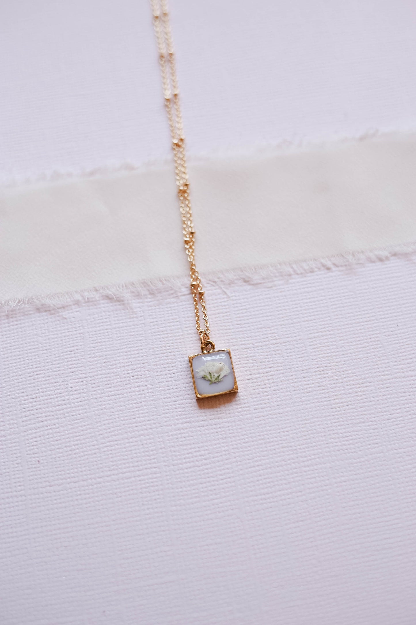 Slightly imperfect babies breath bloom necklace #11