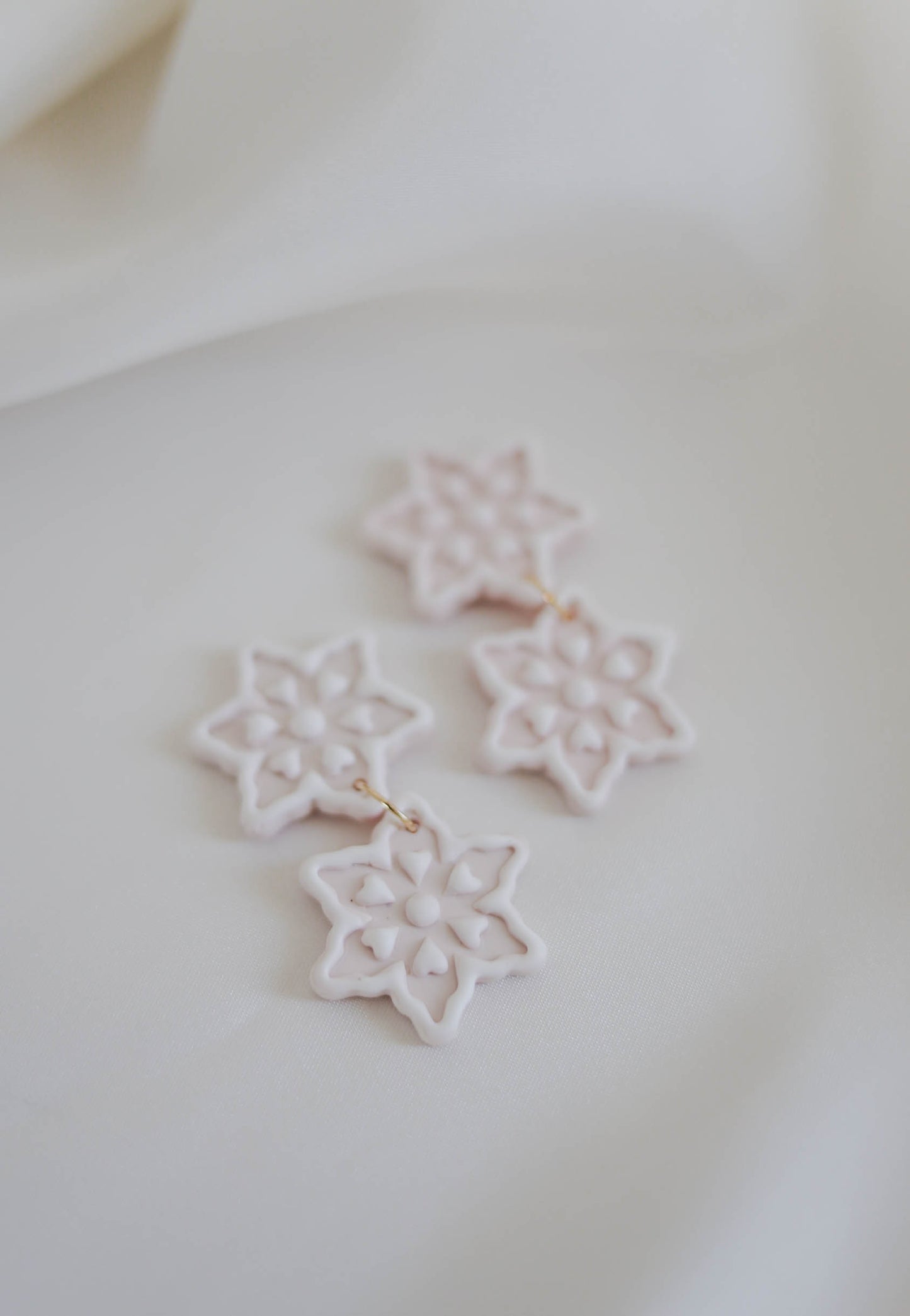 Blush Snowflake Duo Earrings