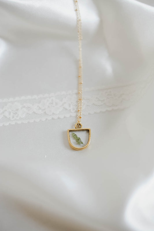 Ruth Pressed Meadow Grass Necklace