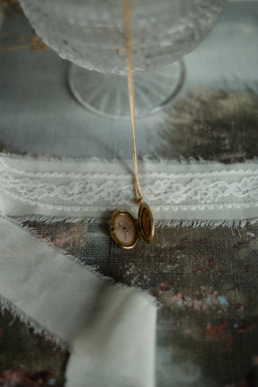 Oval Legacy Locket | Blush and Queen Anne's