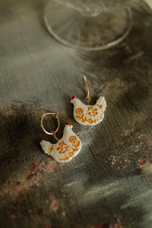 Heirloom Chicken Earrings