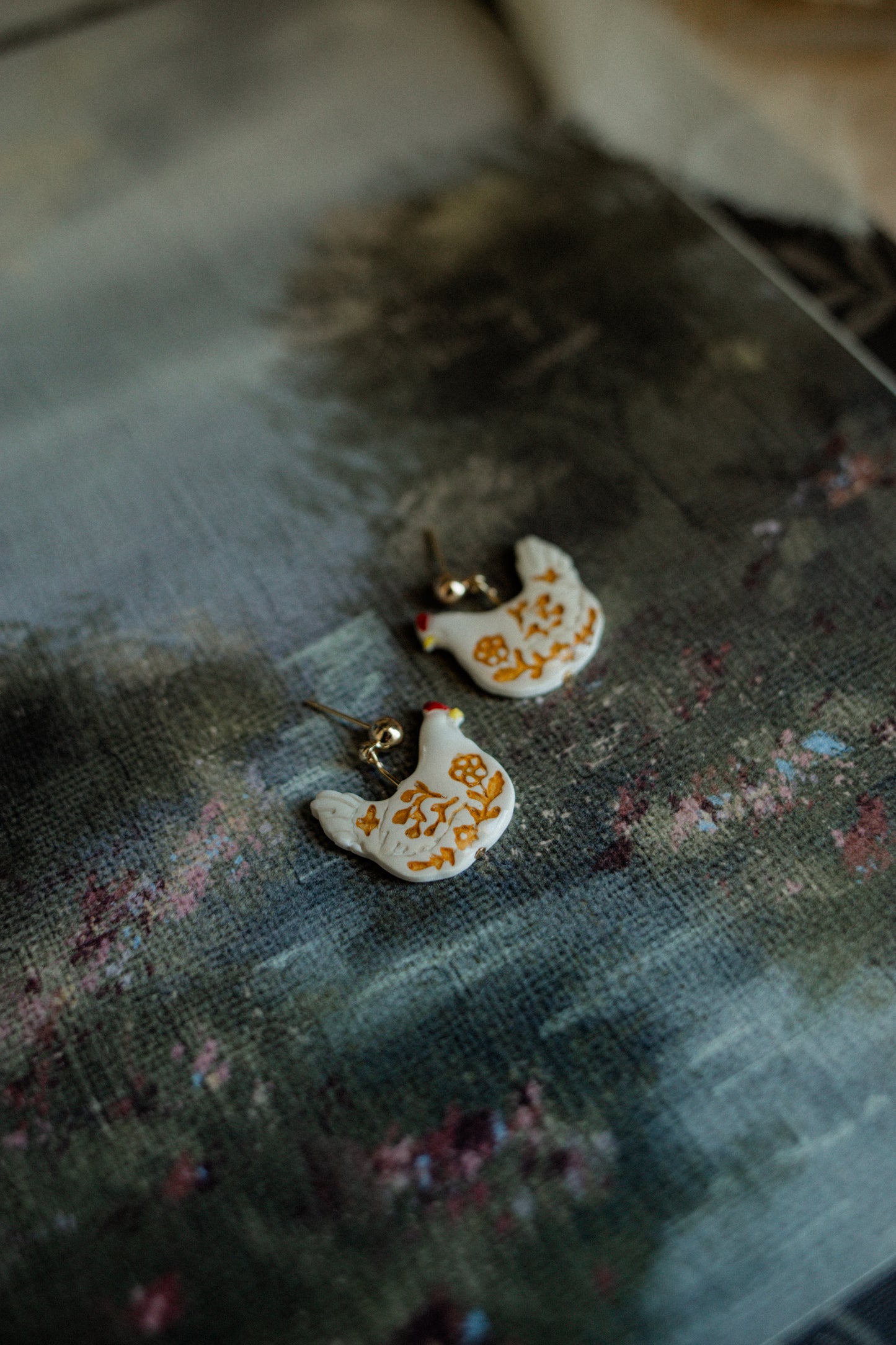 Heirloom Chicken Earrings