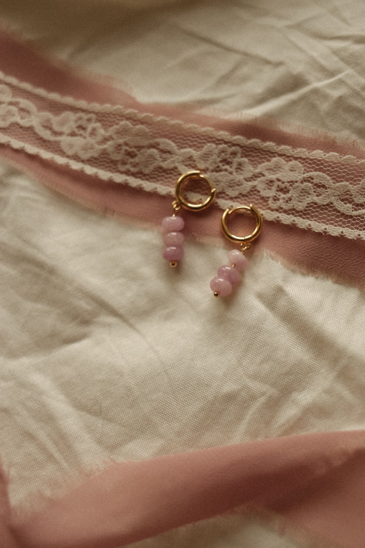 English Rose Beaded Earrings