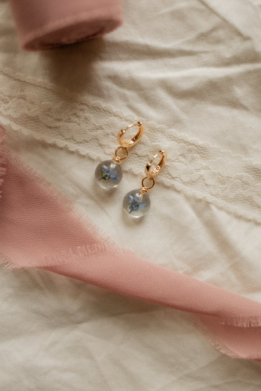 The Georgiana Heirloom Forget-me-not earrings