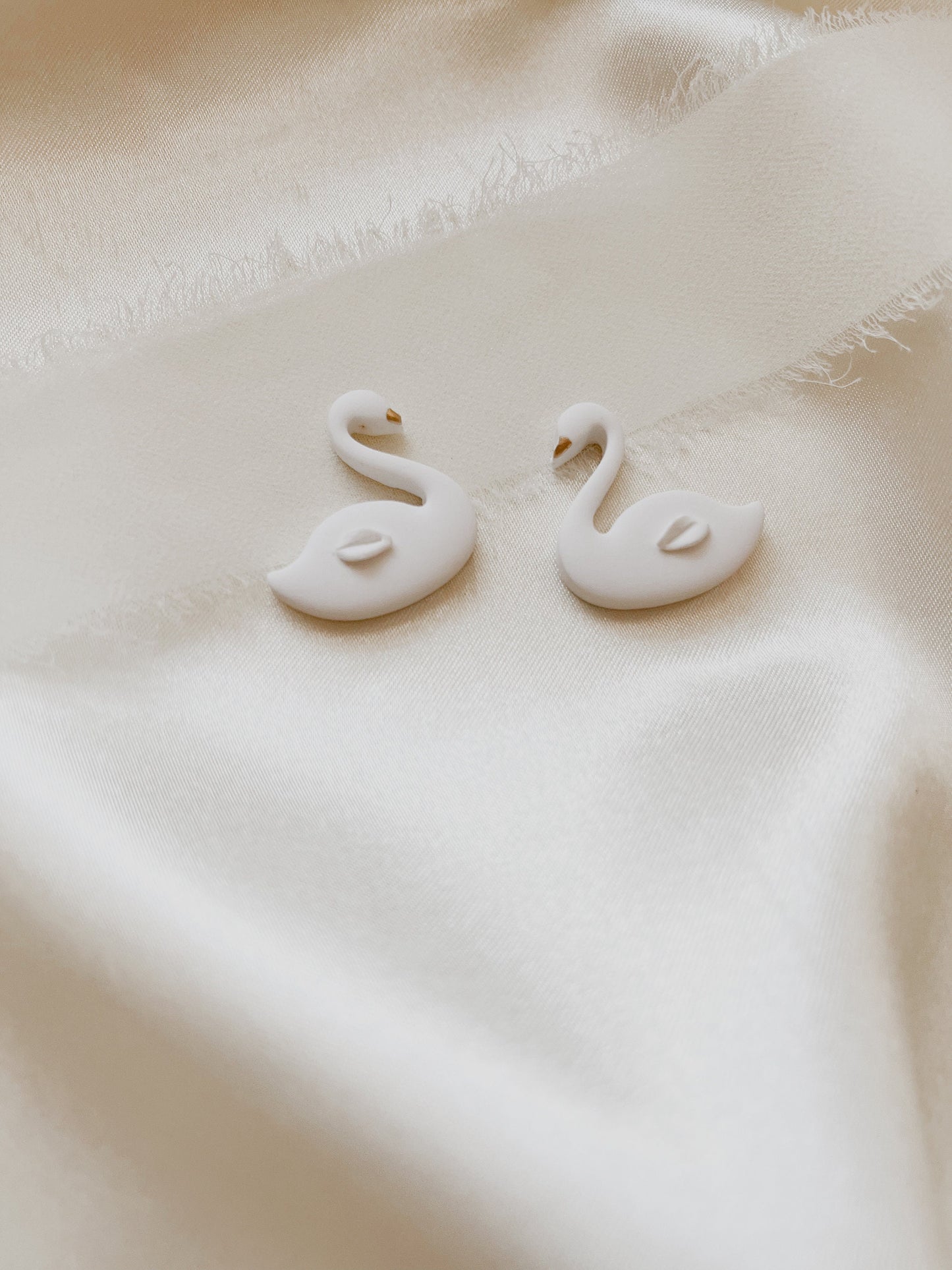 Valentines Swan Studs | White Jewelry | Swan stud | Valentines Gift for Her | Gift for mom | Elegant Earrings